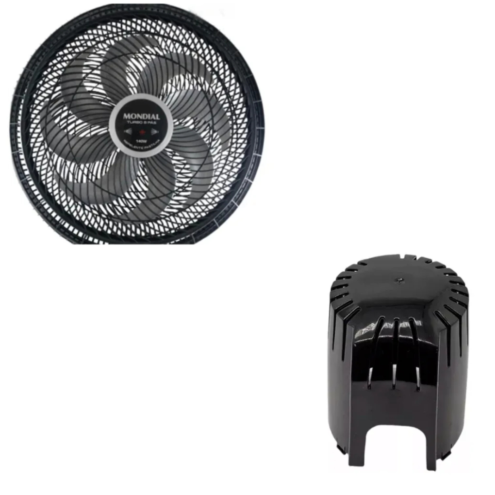 Grade Traseira + Dianteira + Hélice Ventilador Mondial 40cm 8 Pás + Capu