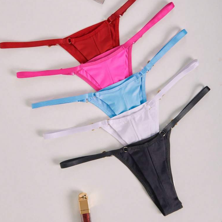 Kit 5 Calcinha Fio Duplo Microfibra com Regulagem Fio Dental Tanga Sexy Lingerie