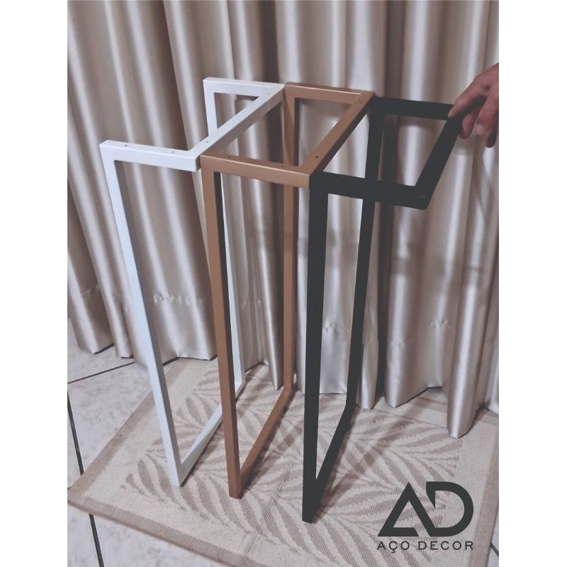 Pé Base em L para Mesas Escrivaninhas Aparadores Para Tampo de Madeira em Oferta na Shopee