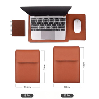 Capa Para Notebook Multifuncional Macia De Couro PU Macbook Air Pro 13, 15 e 17 Polegadas Bolsa MousePad em Oferta na Shopee