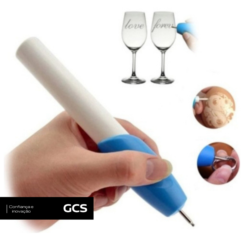 Caneta Gravadora Portátil Elétrica Para Gravar Objetos Vidro Madeira Metal