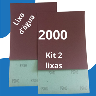 Lixa D'água Grão 2000 kit com 2 folhas Polimento Lixamento Superfície Licha Metal Plásticos Fibra em Oferta na Shopee