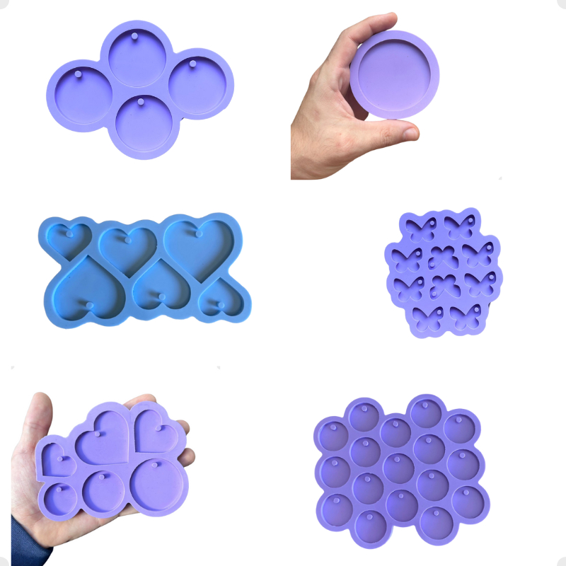 Molde Silicone Resina Varios Modelos Espessura 5mm Redondo Gota Varias Cavidades em Oferta na Shopee