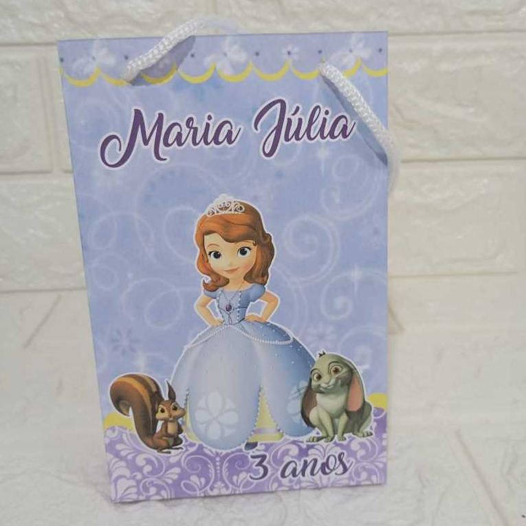 PEGUE E MONTE Sacolinha Surpresa/Bolsinha (PEQUENA) Personalizada para Festa PRINCESA SOFIA Mimos Lembrancinhas
