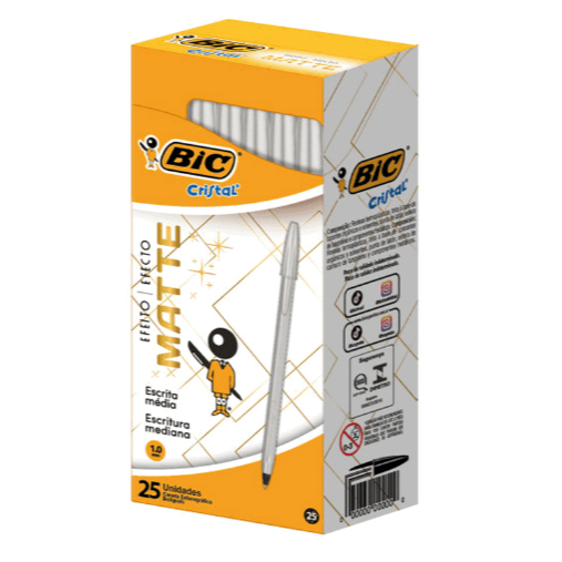 Caneta Bic Cristal Celebration Efeito Matte Com 25/und - Bic