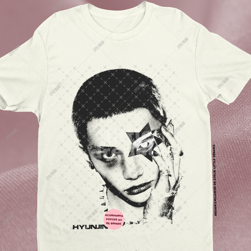 Camiseta SKZ Stray Kids Hyunjin - 100% ALGODÃO em Oferta na Shopee