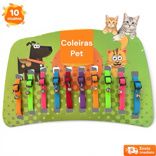 Coleira Para Gato Cartela com 10 Unidades Reguláveis Com Guizo Sino Preço Atacado em Oferta na Shopee