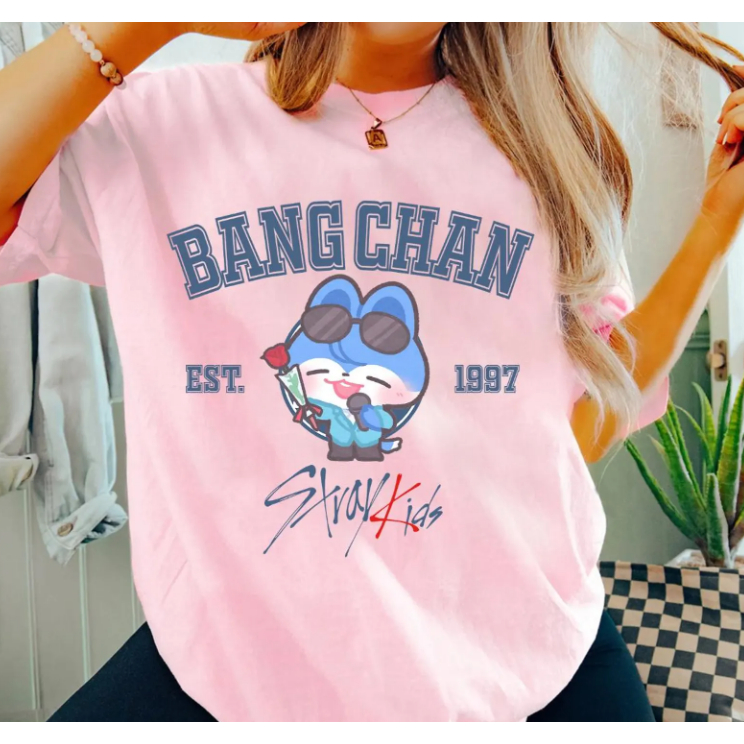 Camiseta Stray Kids Maniac Era K-Pop Camisa Fã Coreano Bang Chan