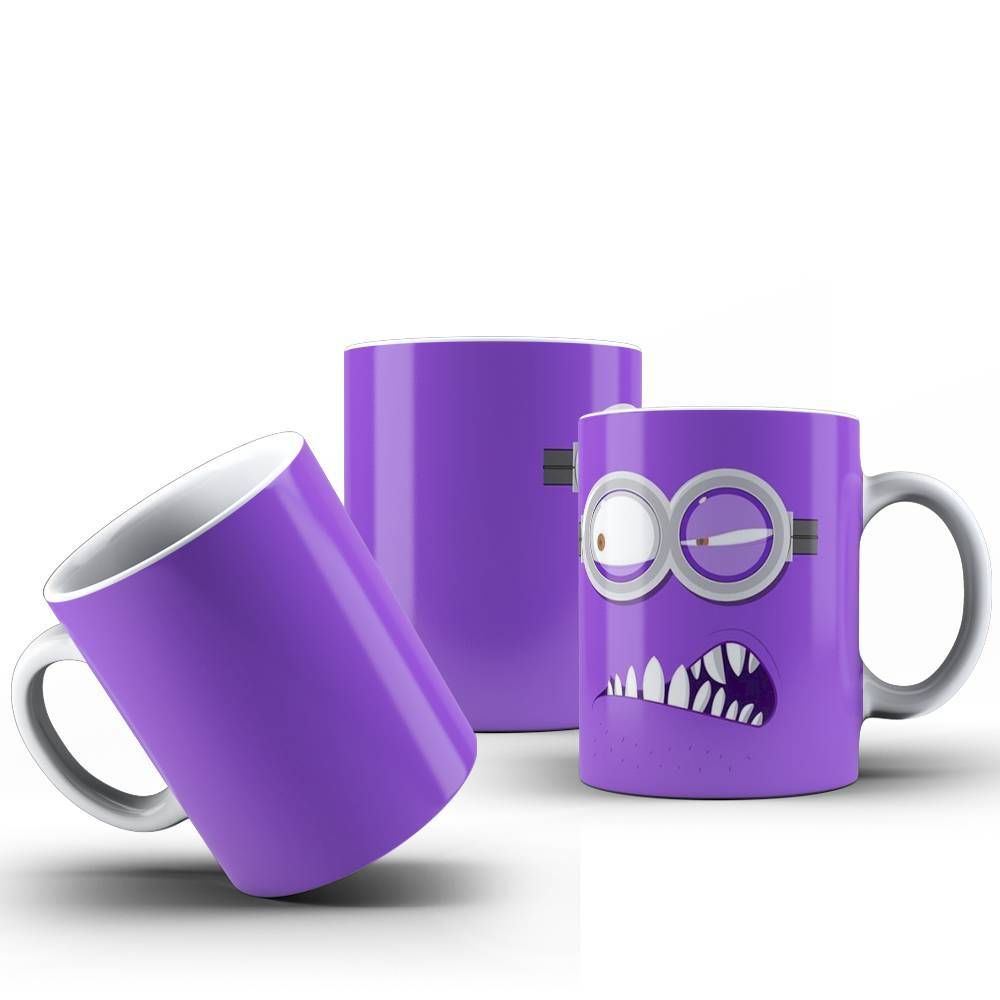 Caneca Filme Minion Do Mal Minion Roxo Porcelana 325ml
