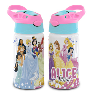 Garrafa Squeeze de Alumínio 500ml Princesas Personalizada com Nome- Volta as Aulas em Oferta na Shopee