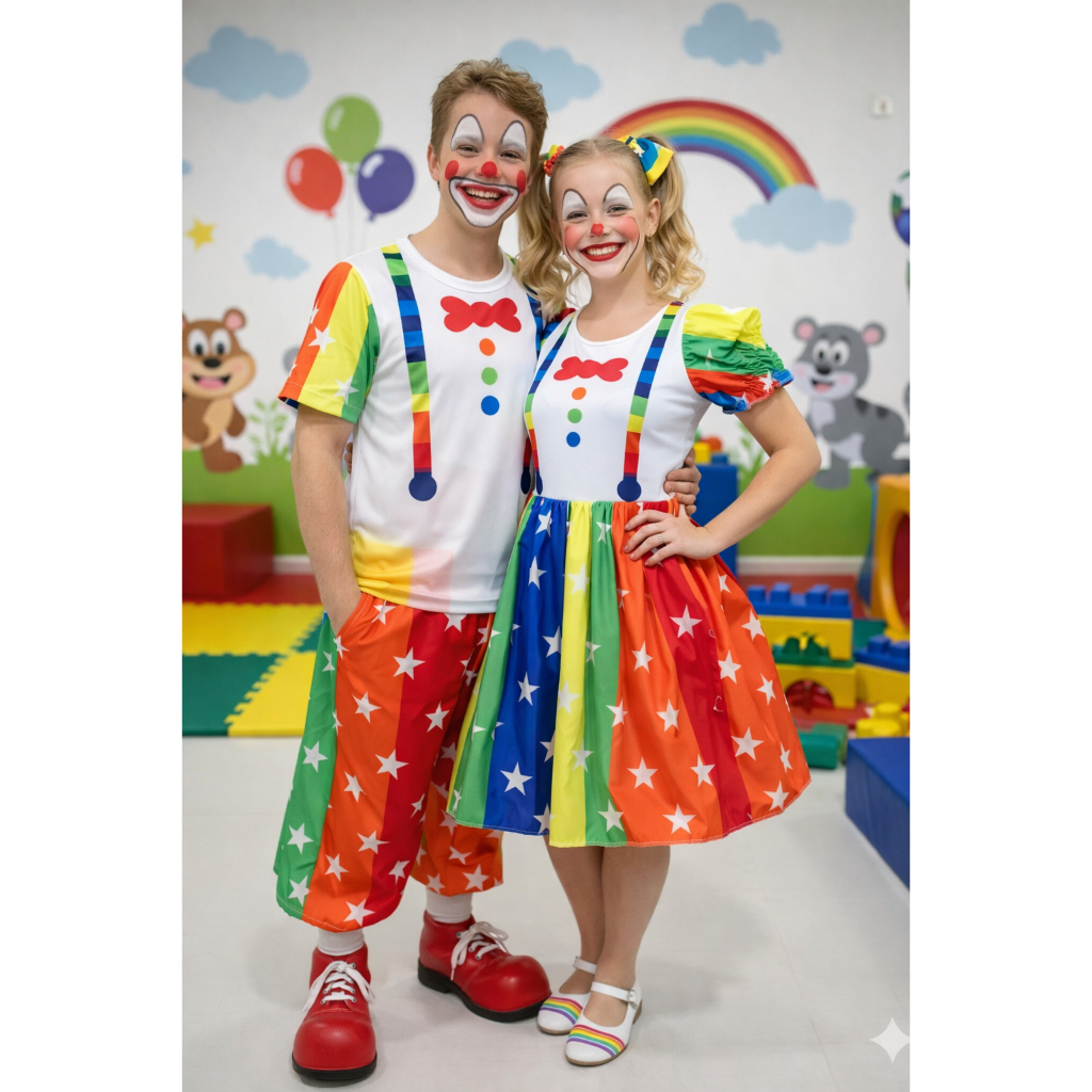 Fantasia Palhacinha com Saia Rodada Infantil Adulto em Oferta na Shopee