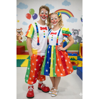 Fantasia Palhacinha com Saia Rodada Infantil Adulto em Oferta na Shopee