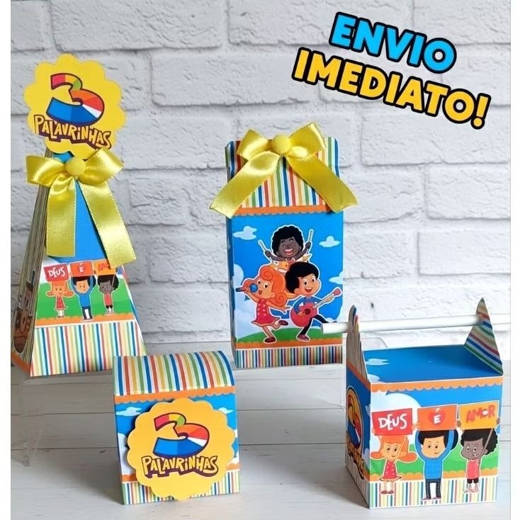 Kit Caixinhas Personalizadas 3 Palavrinhas  Lembrançinha  Festa