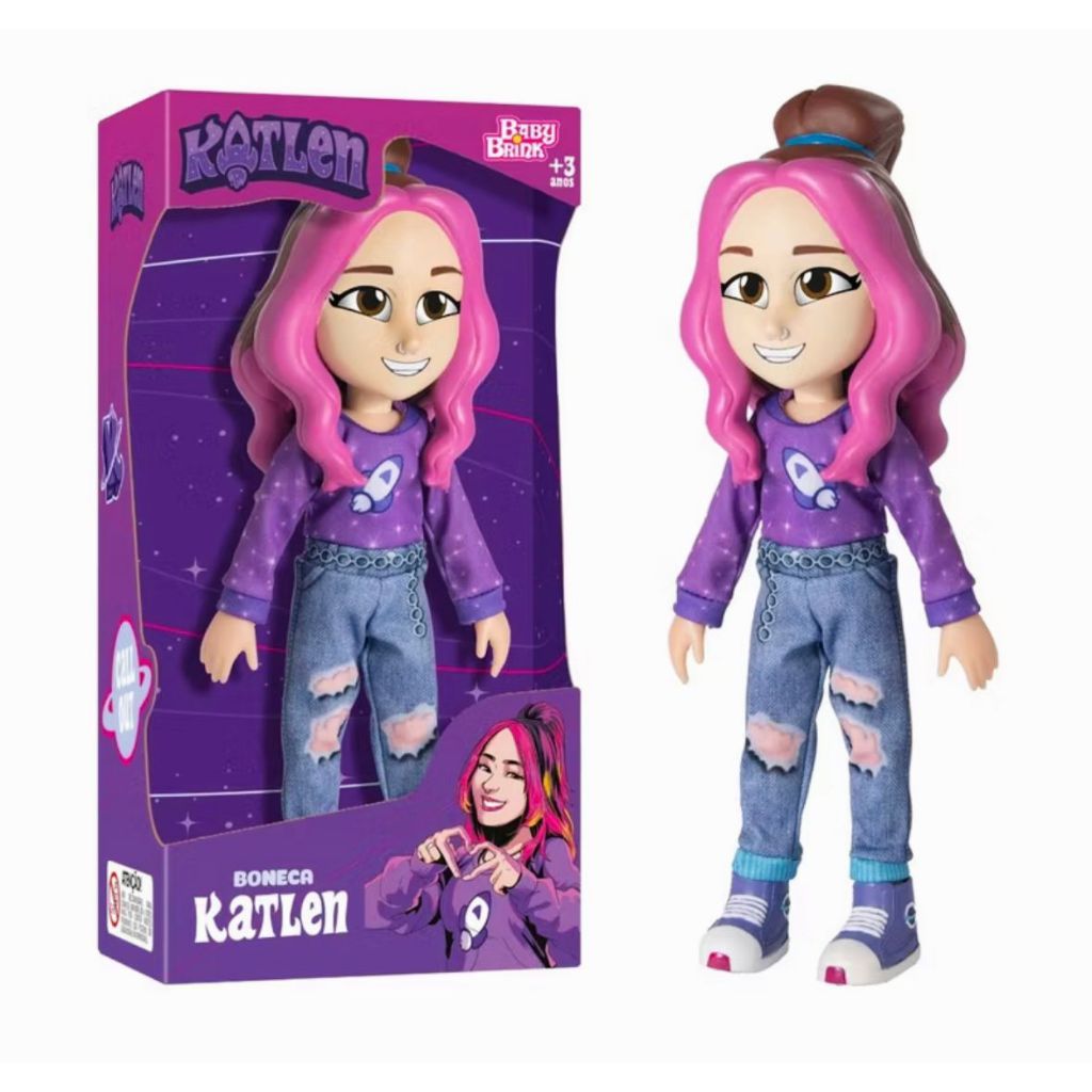 Boneca Katlen Turma dos Rosa | Presente Infantil Original Baby Brinq em Oferta na Shopee