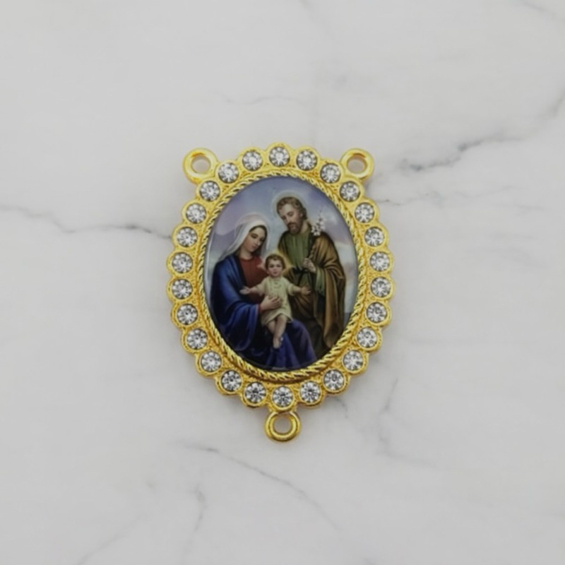 Entremeios sagrada família terço noiva com strass 1 peça