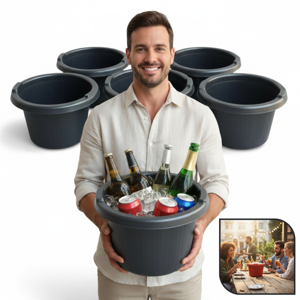 Kit 5 Baldes de Gelo para Bebidas Bares Festa 10 Litros em Oferta na Shopee