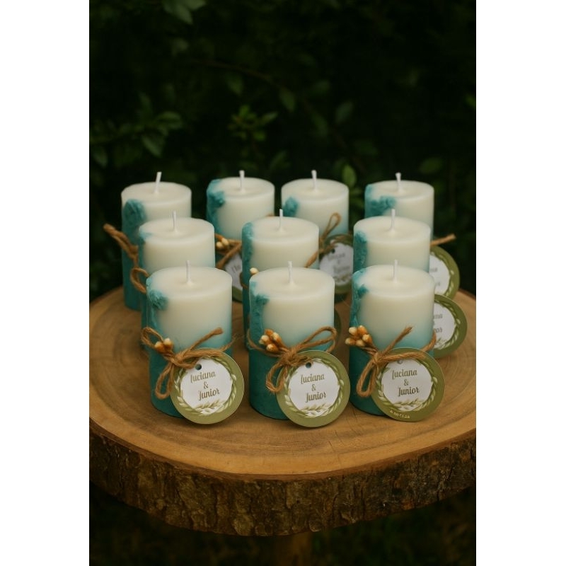 Imagem kit 5,10,15 ou 20 Mini Velas Aromáticas De Concreto Lembrancinhas/Decoração/Casamento/Batizado/15 anos