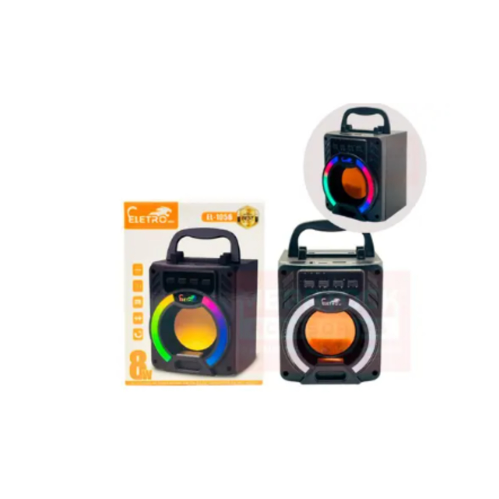 Mini Caixa de Som Portátil Com Suporte de Celular Bluetooth 8W EletroMex EL-1056 Bluetooth