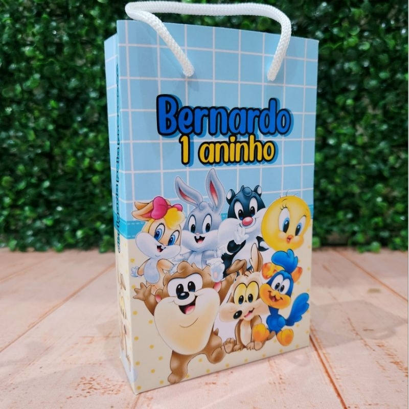Sacolinha Surpresa Personalizada Baby Looney Tunes - Lembrancinha festa infantil