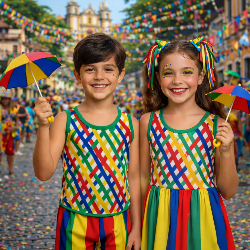 Kit Frevo Família – Vestido Feminino e Conjunto Masculino C26 em Oferta na Shopee