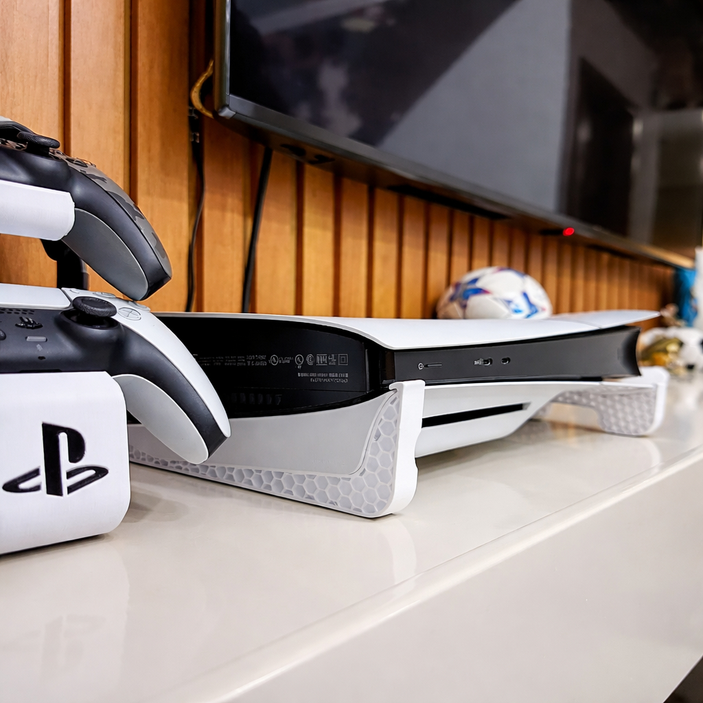 Suporte PS5 Stand Base Horizontal Ventilação Deitado Playstation 5 Slim com Disco Moderno Elegante em Oferta na Shopee