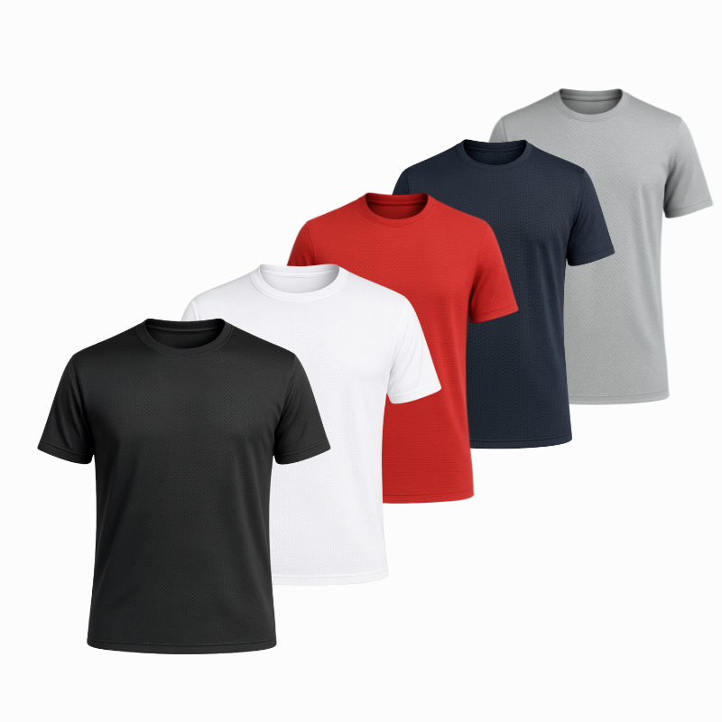 Kit 5 Camisetas Dry Fit Masculina - Casual - Treino - Academia - Esportes - Exercícios - Corrida UV50