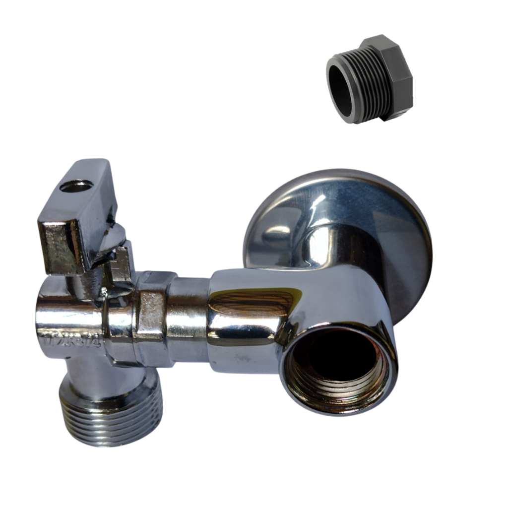Adaptador T P/ Torneira C/ Registro Lavar Roupa Lava Louças Prateado Cromado Taque Filtros purificadores  maquina