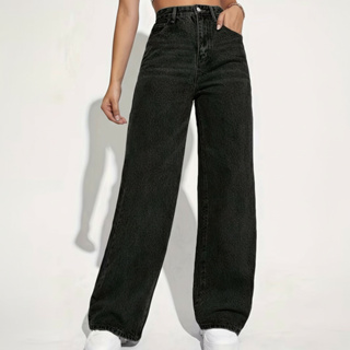 Calça Jeans feminina Wide Leg Marmorizada Pantalona boca larga cintura alta premium em Oferta na Shopee