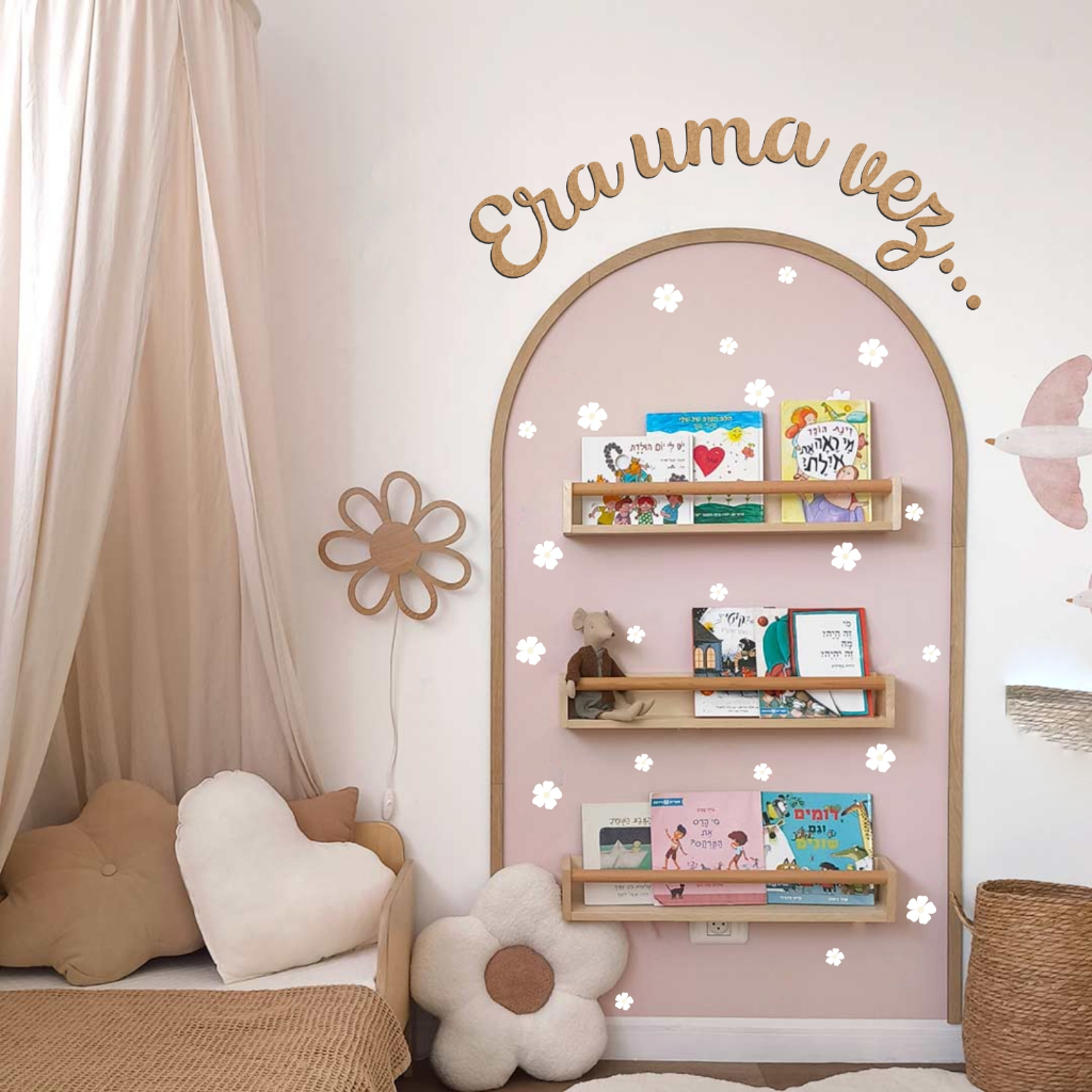 Adesivo de Parede Arco Romano Floral com opção de frase e moldura em Oferta na Shopee