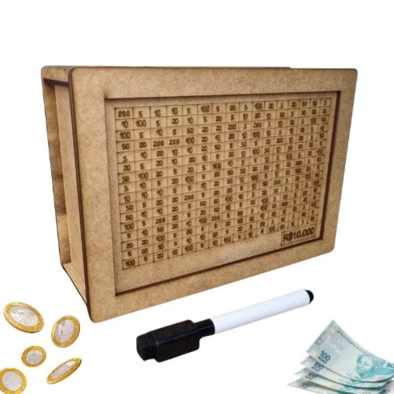 Cofre Juntar Dinheiro R$1.000, R$2.500, R$5.000 R$10.000 Método Japonês Caixa Cofre Moedas e Cédulas