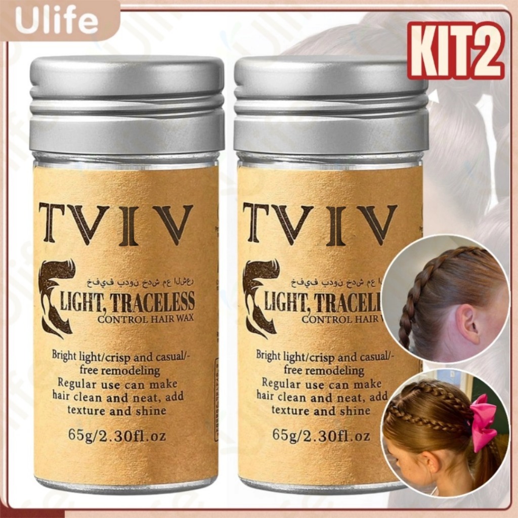 KIT2 Bastão de Cera para Cabelo Anti-Frizz Frizzy Hair Tidying Creme Suavizante Styling Stick de Cera para Cabelo-UF em Oferta na Shopee