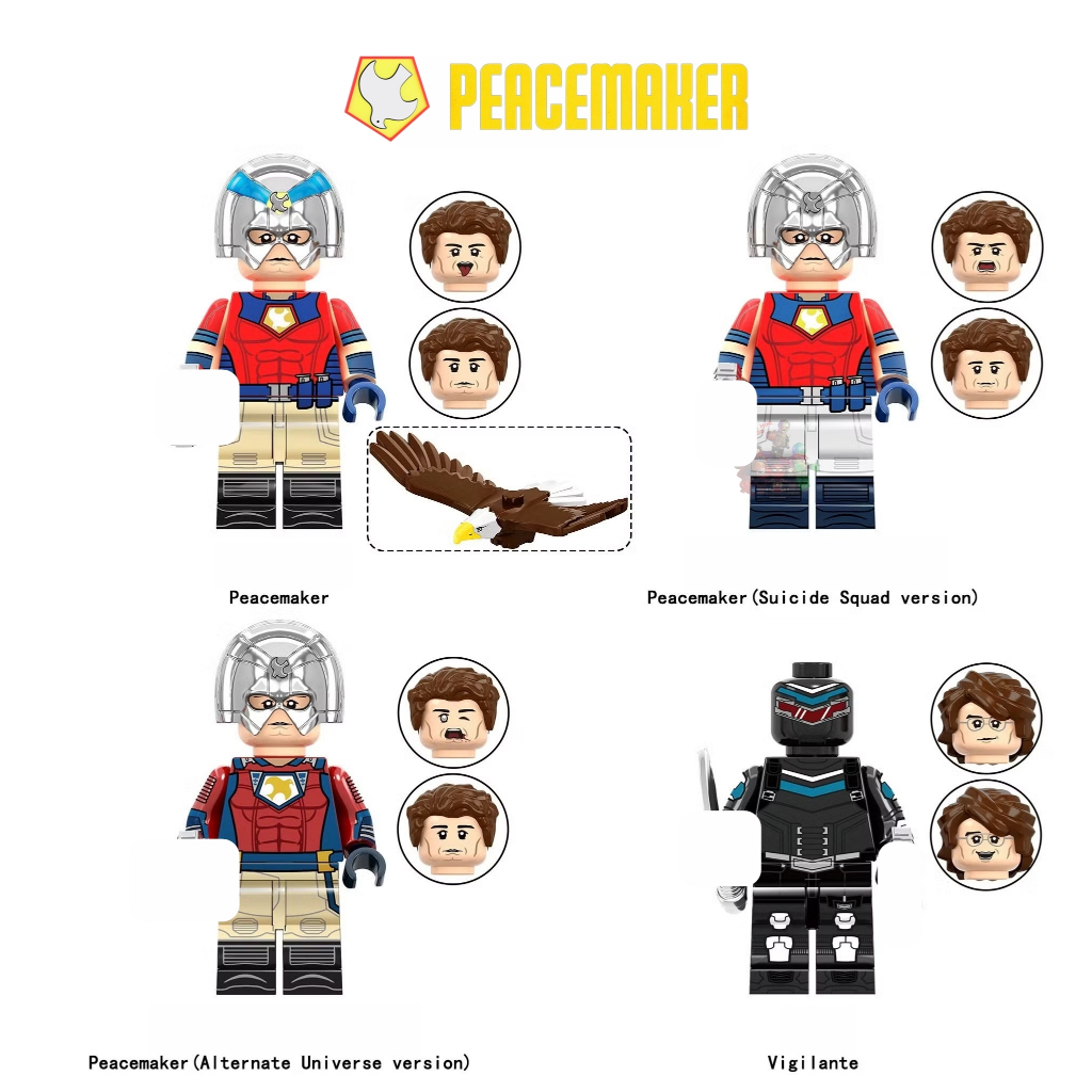 Pacificador minifigures de coleção miniatura eagle vigilante Christopher Smith Peacemaker