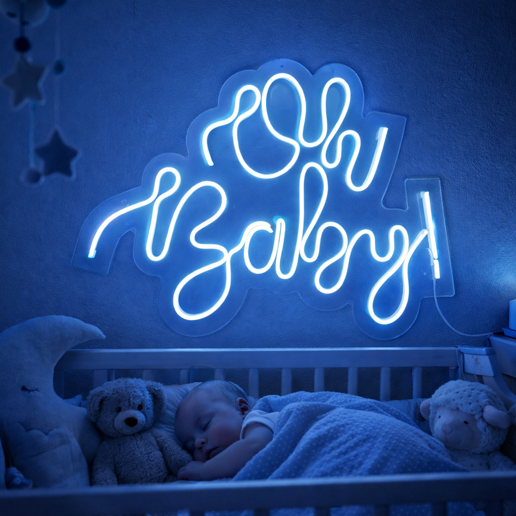 Painel Led Neon " Oh baby " em Acrílico em Oferta na Shopee