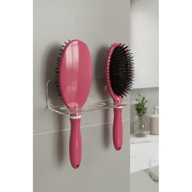 Suporte Escova de Cabelo em Acrílico Cristal Utilidades Organizadores Quarto Penteadeira G/ Roupas