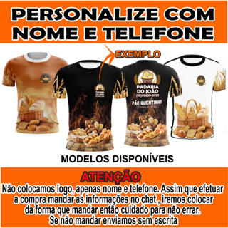 Camisa camiseta padaria personalizada uniforme para trabalho panificadora em Oferta na Shopee