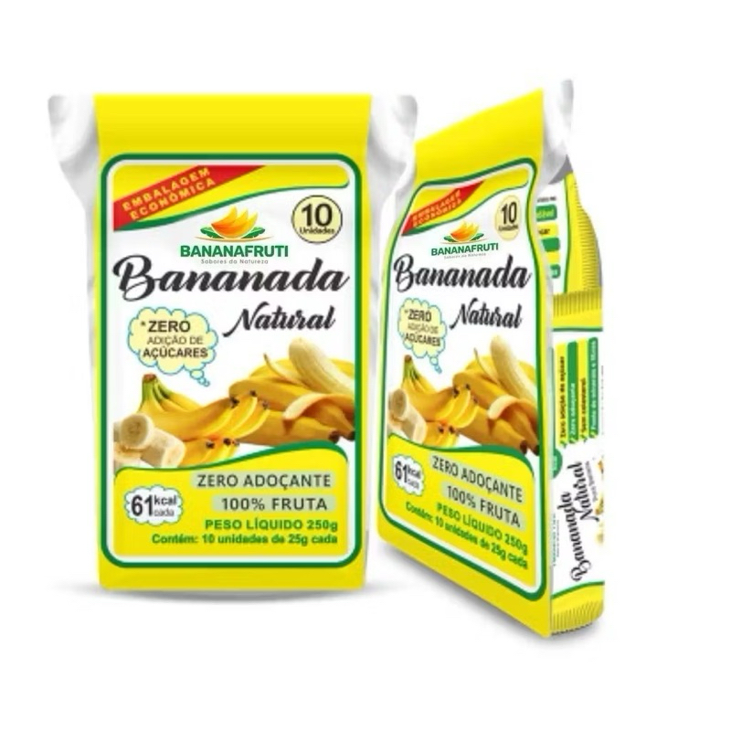 Bananada Zero Açúcar 200g 100% Fruta Saudável Sem Conservantes
