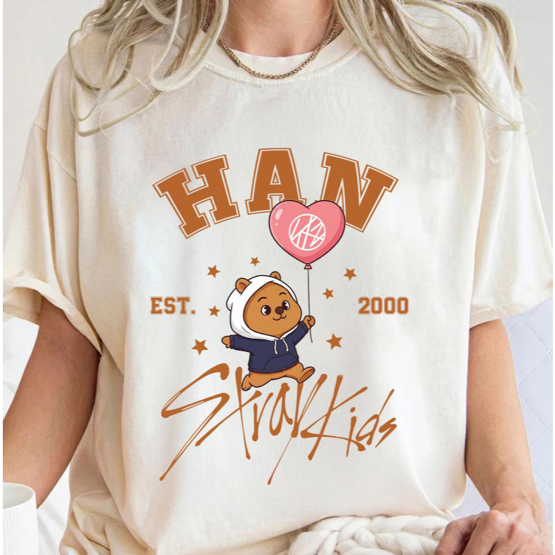Camiseta Stray Kids SKZ K-Pop Street Style Unissex Han