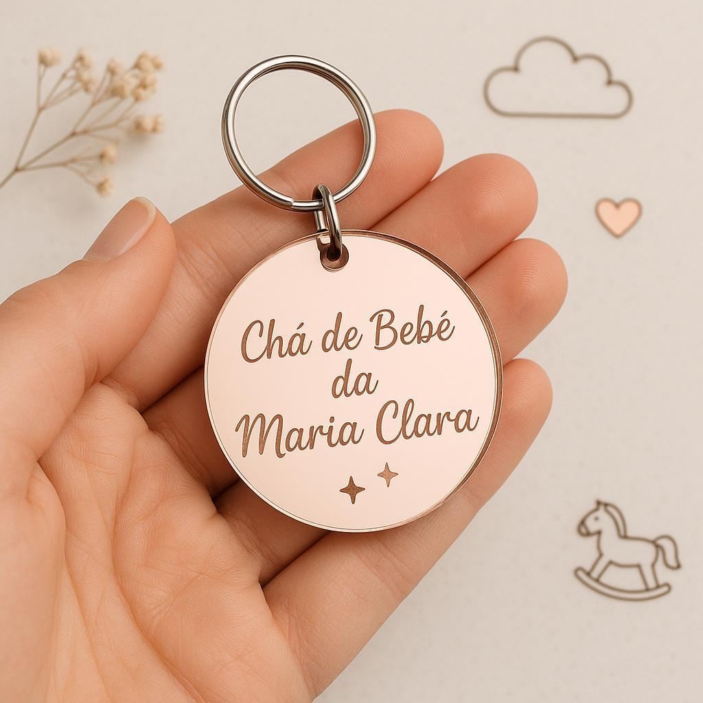 Kit 100-250 Chaveiro Acrílico Espelhado Personalizado Chaveiro Brinde Lembrancinha Festa  Frase Logo