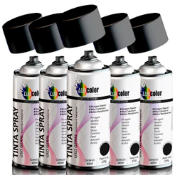 Kit 6 Tinta Spray Uso Geral LUBCOLOR Uso Interno/Externo Secagem Rápida 400mL/250g Multiuso Geral