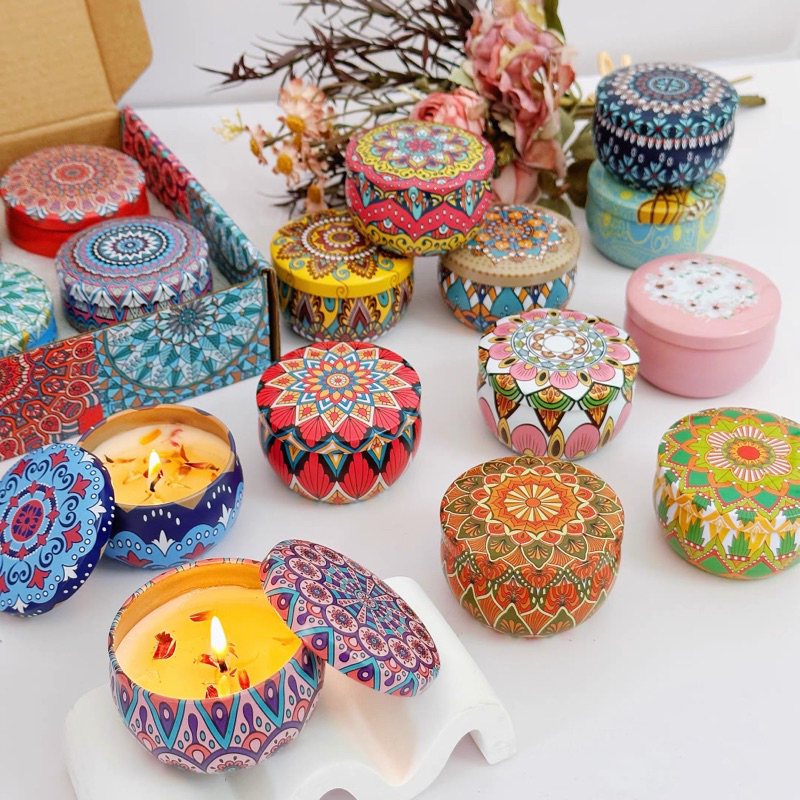 Kit 1 /2/ 3 /6 /12 /24 Vela Aromática Artesanal 60g Perfumada Variada Caixinha  Metal Zodiacos c/ Tampa 70ml em Oferta na Shopee