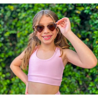 Top Infantil Fitness Menina Kids Roupa De Treino em Oferta na Shopee