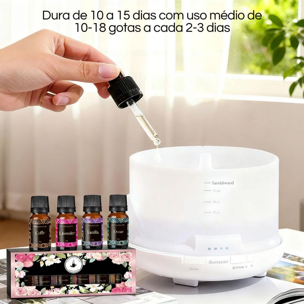 Kit Essências Premium Para Umidificador, Difusor, Sabonetes, Cheirinho de Carro | Alta Fixação 10ml