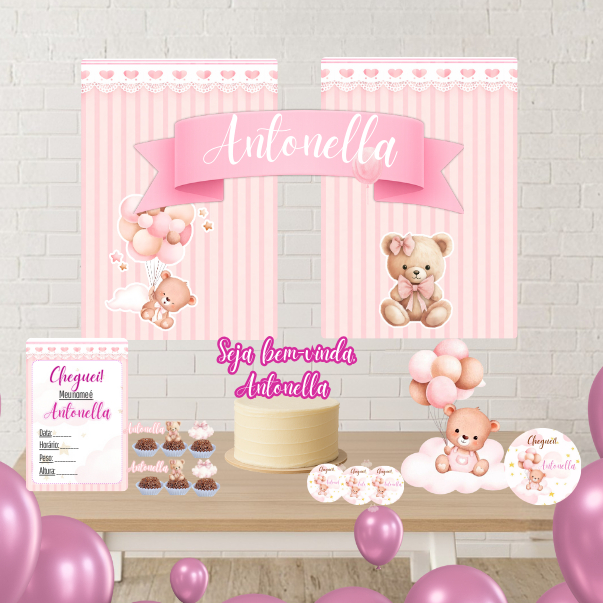 Kit Maternidade / Chá de Bebê Personalizado / Decoração para Hospital e Bem-Nascido / Menino ou Menina