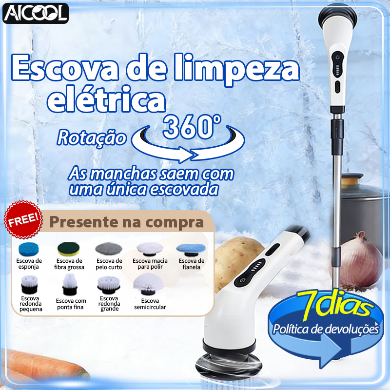 AICOOL Escova de limpeza elétrica ajustável Ferramenta de limpeza rotativa sem fio Limpeza multiuso em Oferta na Shopee