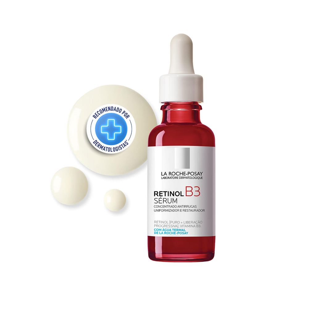 La Roche-Posay Retinol B3 Sérum 30ml Anti-Rugas, Renovação da Pele e Uniformização do Tom Vitamina B3 Ácido Hialurônico