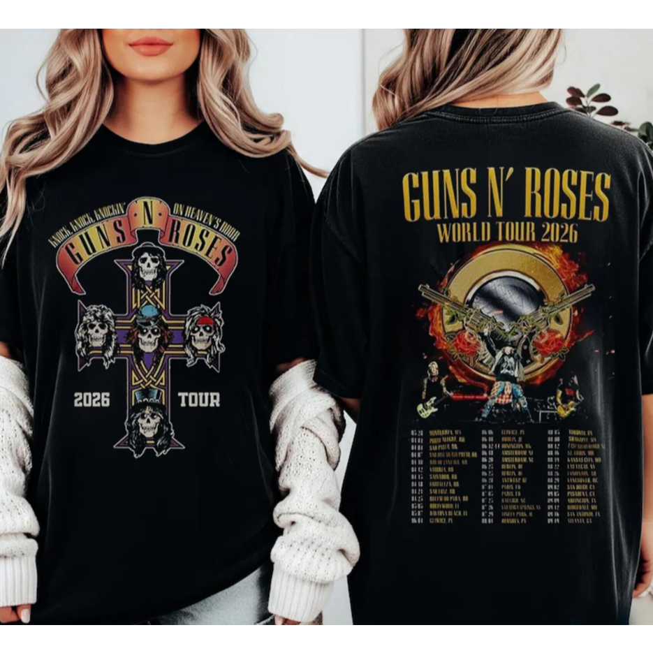 Camiseta Guns N’ Roses Banda Rock Algodão 100% em Oferta na Shopee