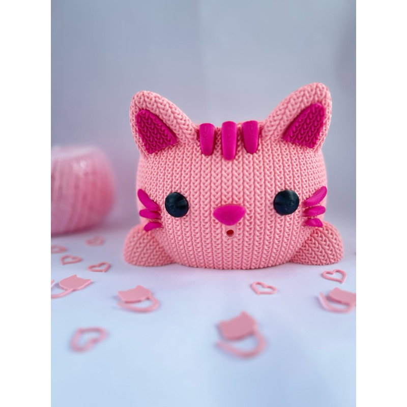 Tigela para Novelo  de crochê gato candy color / Suporte Porta Novelo em Oferta na Shopee