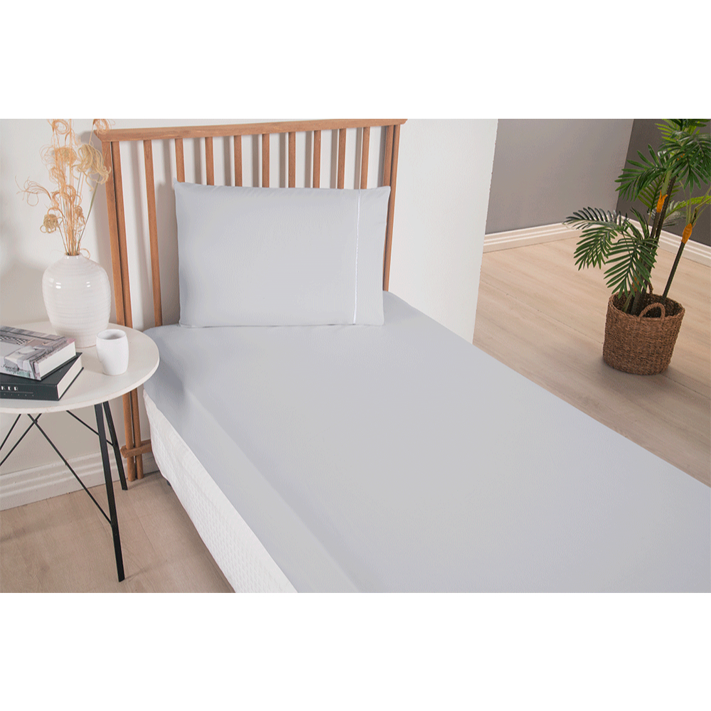 Jogo de Lençol Versatile Ponto Palito Simples e elegante 2 Peças Solteiro 100% Poliéster Micropercal 300 Fios