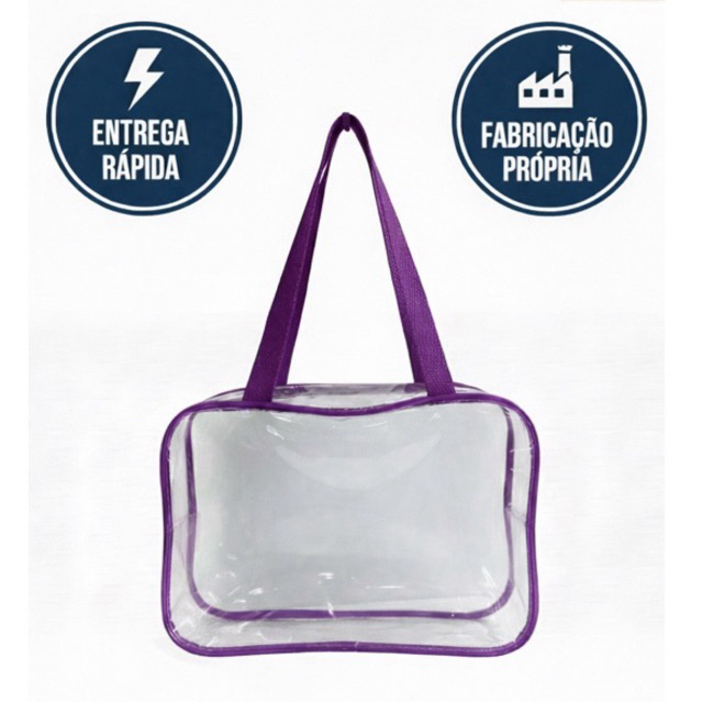 Imagem Bolsa Necessaire Organizadora Transparentes PVC cristal – Viagem, Maquiagem, Academia, Enfermagem