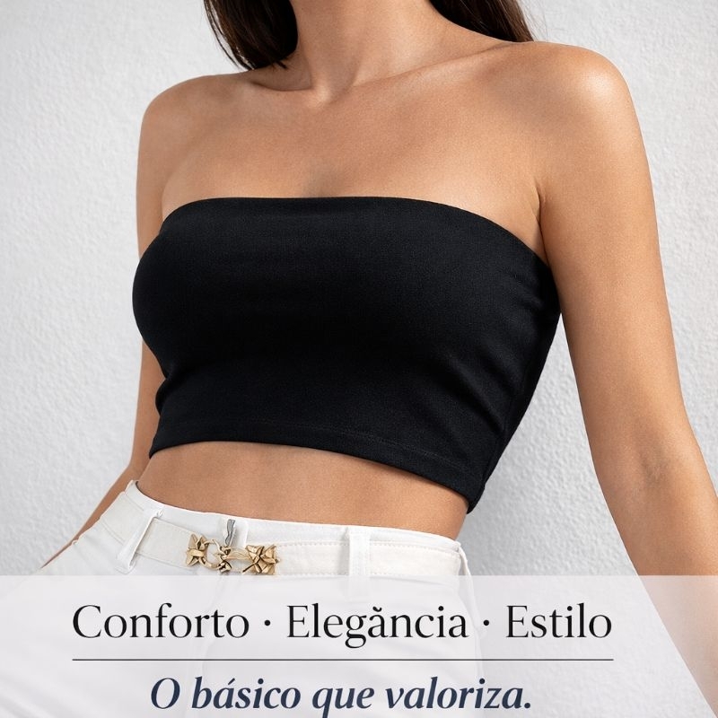 Top tube faixa tomara que caia cropped preto/azul suplex alta sustentação do pinterest, chique ,elegante e confortável
